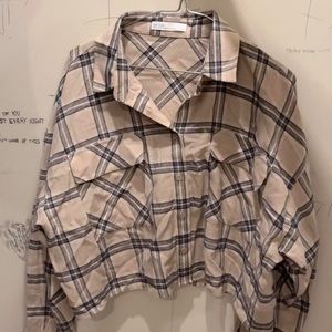 OAK & FORT beige cropped polo